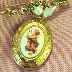 Avon locket brooch